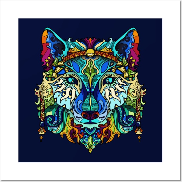 Animal Spirits - Wolf Shaman Wall Art by Seraphine